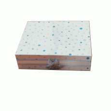 Kutija za popse bela sa plavim tačkicama